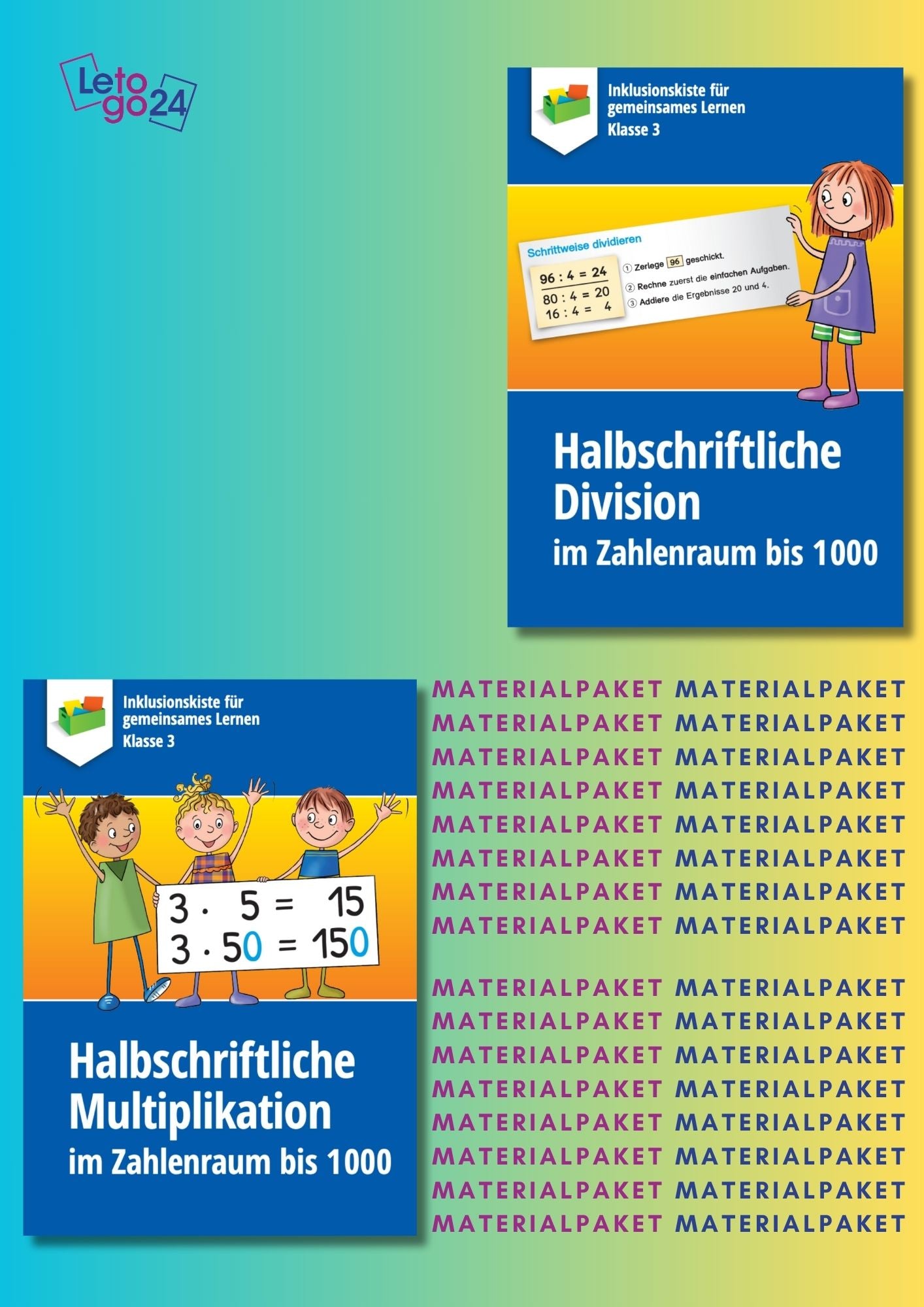 Cover des Materialpakets `Halbschriftlich Multiplizieren & Dividieren` für Grundschüler
