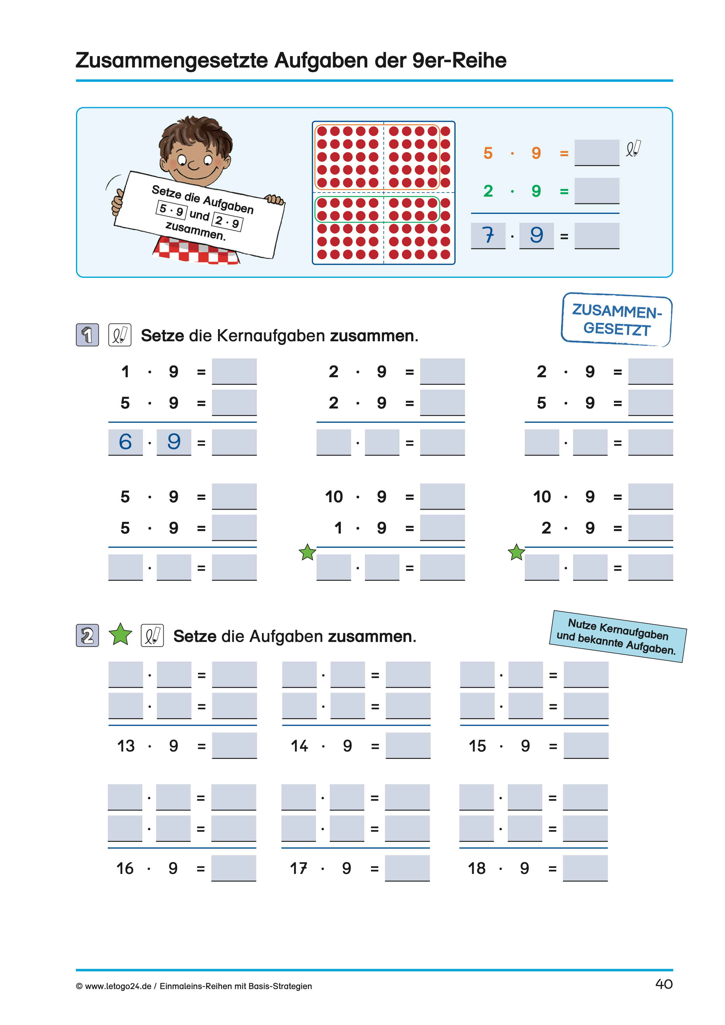 Einmaleinsreihen mit Basis-Strategien