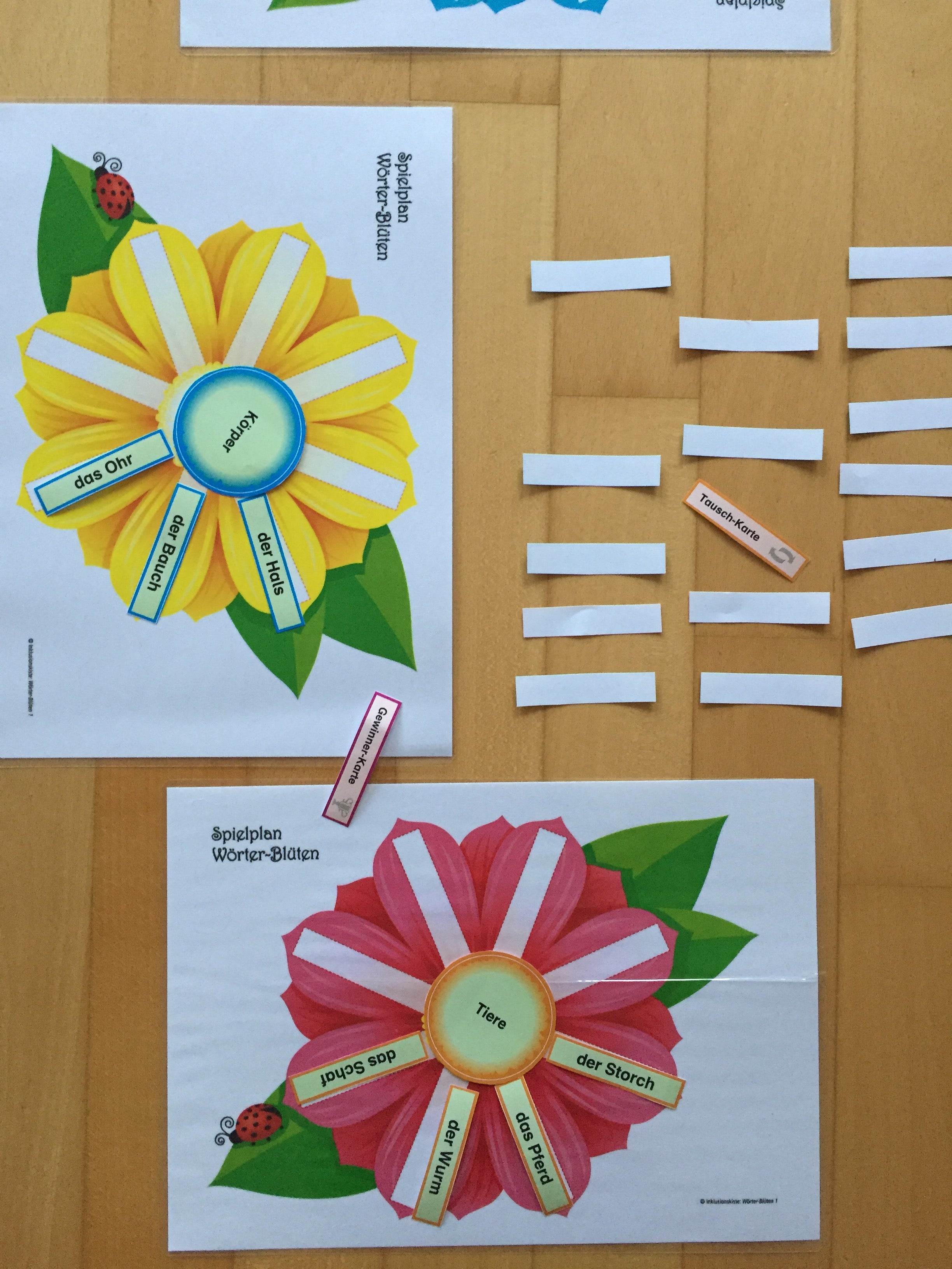 Foto des Lernspieles: `Wörter-Blüten 1 & 2`