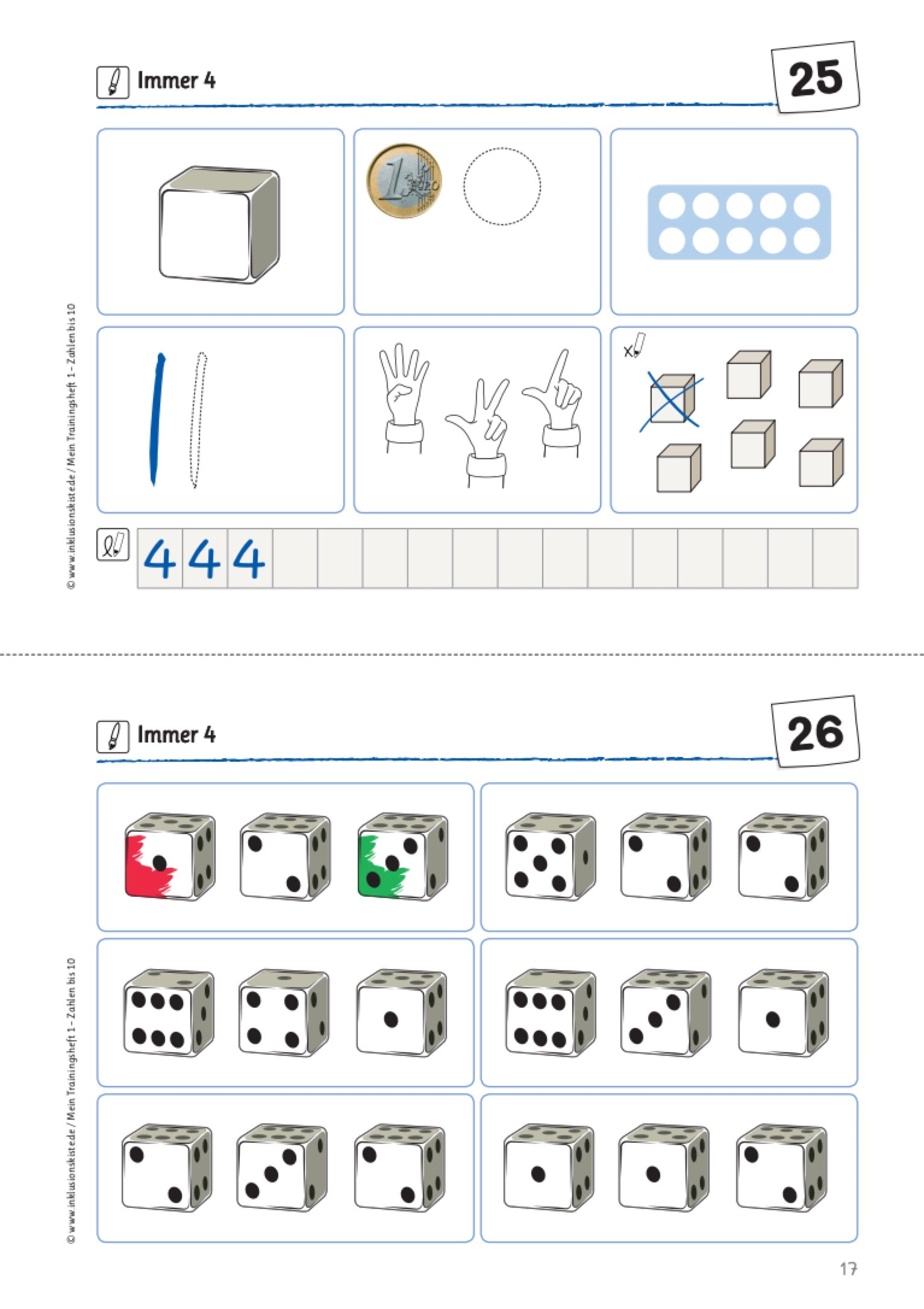 Arbeitsblatt des Materialpaketes: `Meine Trainingshefte 1 und 2`