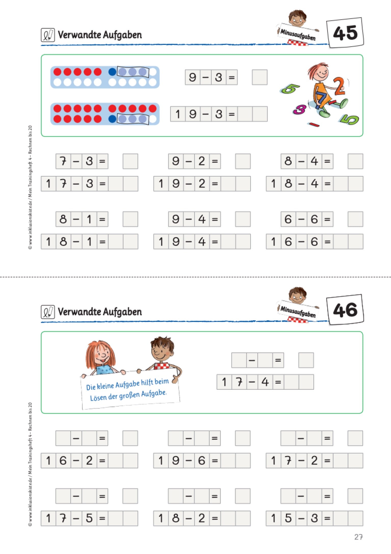 Arbeitsblatt mit verwandten Aufgaben aus dem Materialpaket: `Meine Trainingshefte 3 & 4`