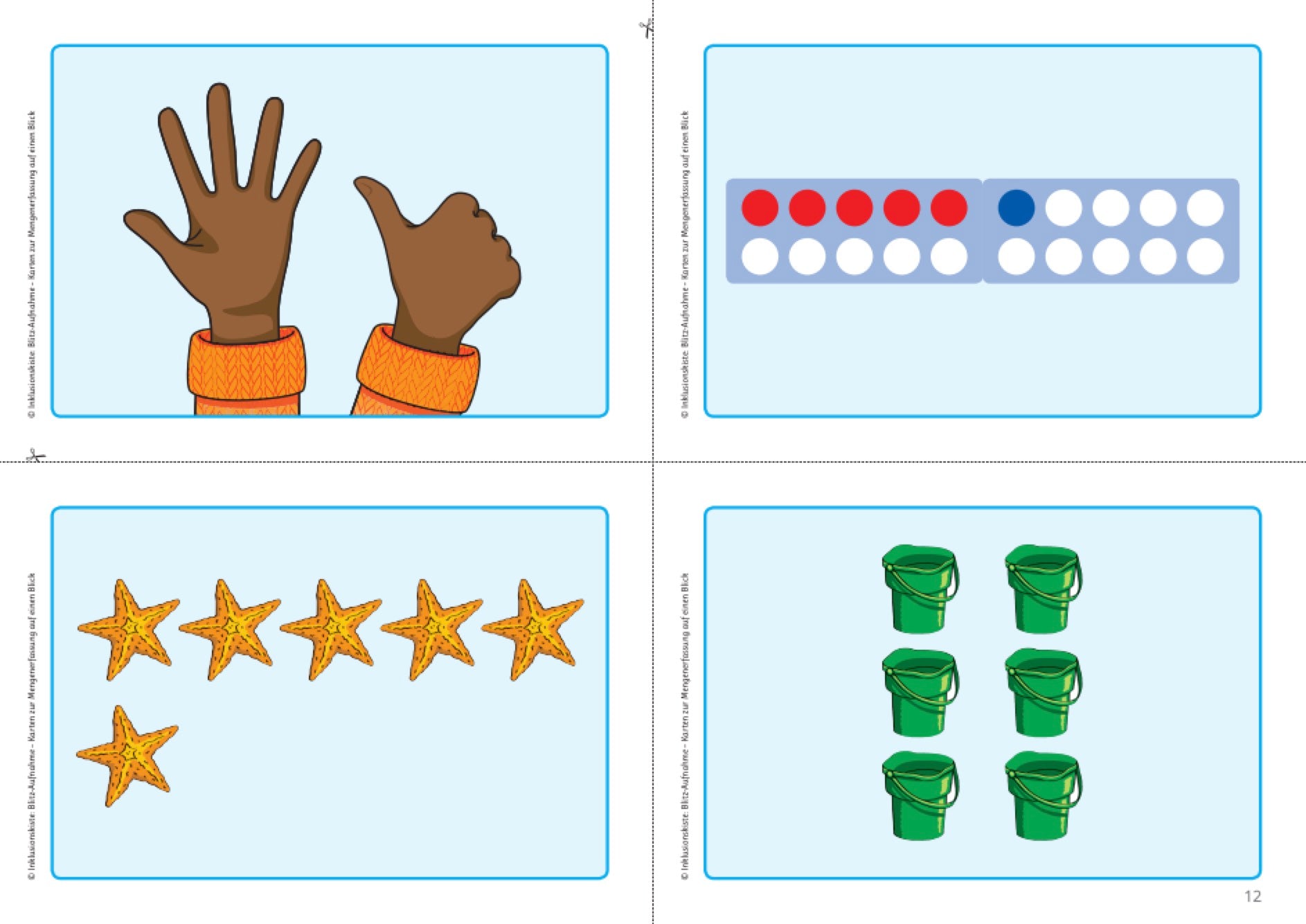 Bildkarten mit Mengendarstellungen