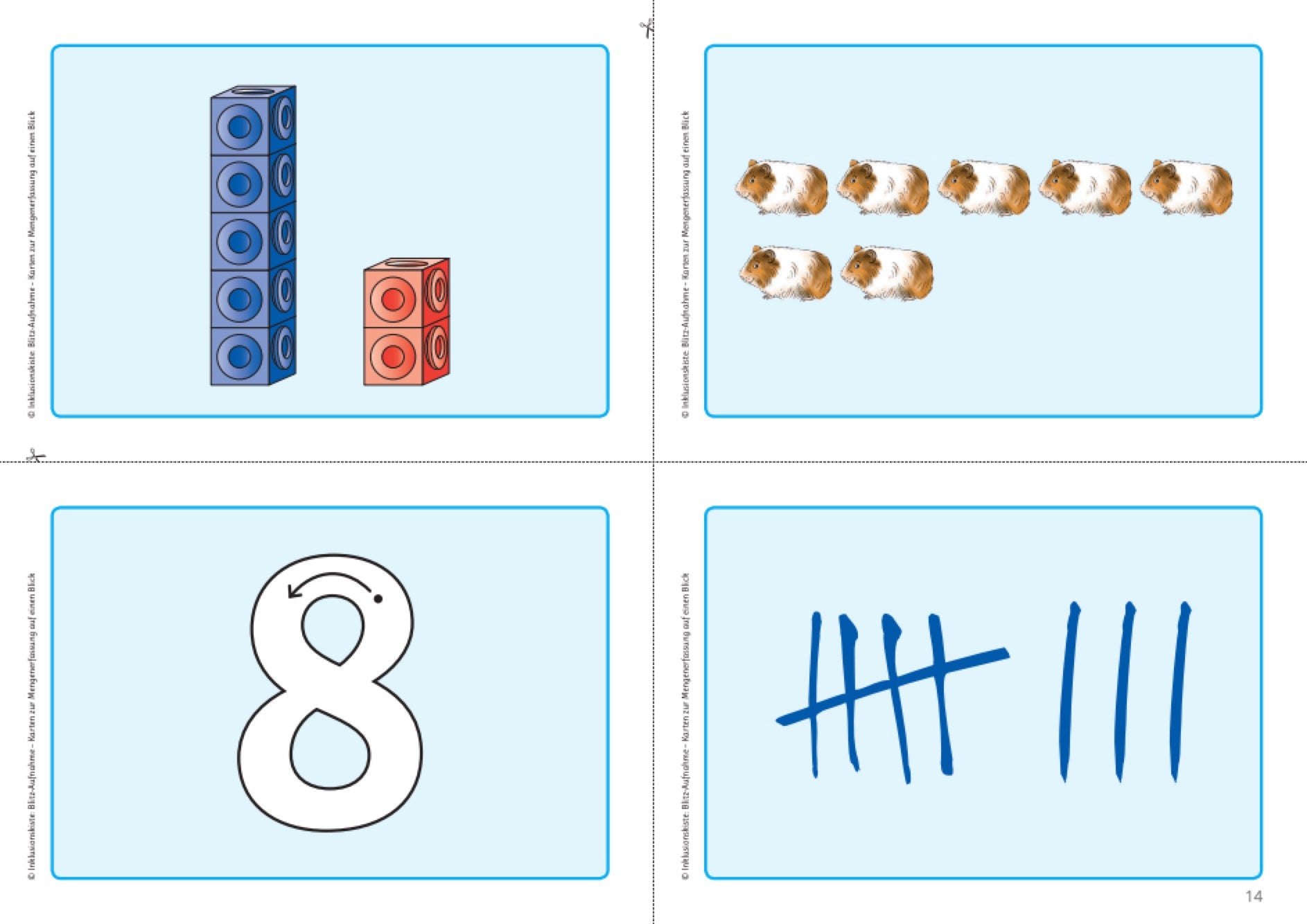 Bildkarten mit Mengendarstellungen