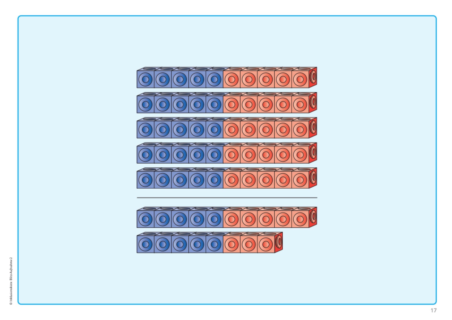 Bildkarte mit Steckwürfel zum Blitzsehen