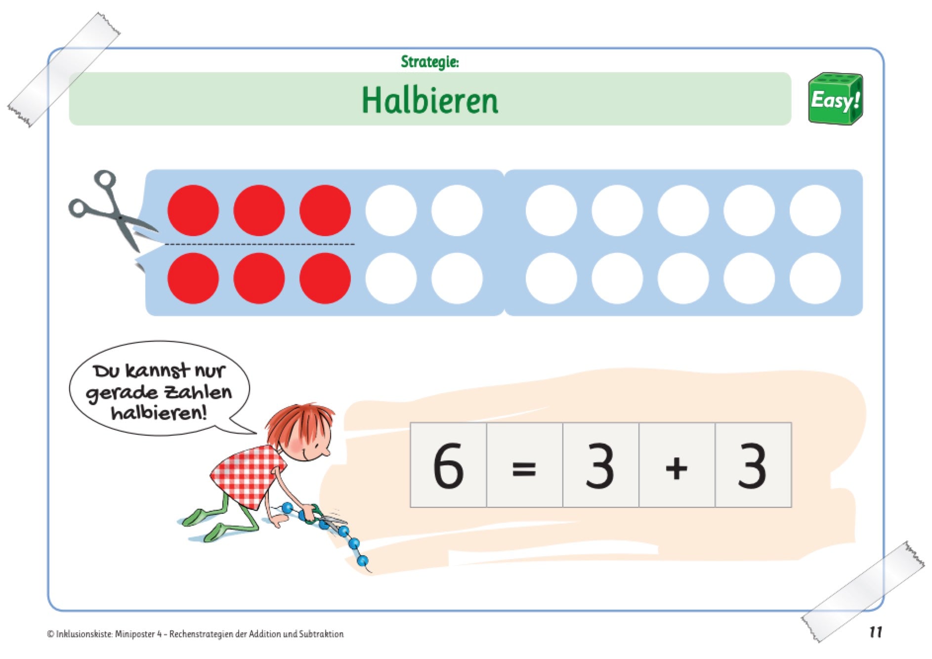 Miniposter zum Halbieren des E-Books: `Miniposter mit Rechenstrategien der Addition und Subtraktion`