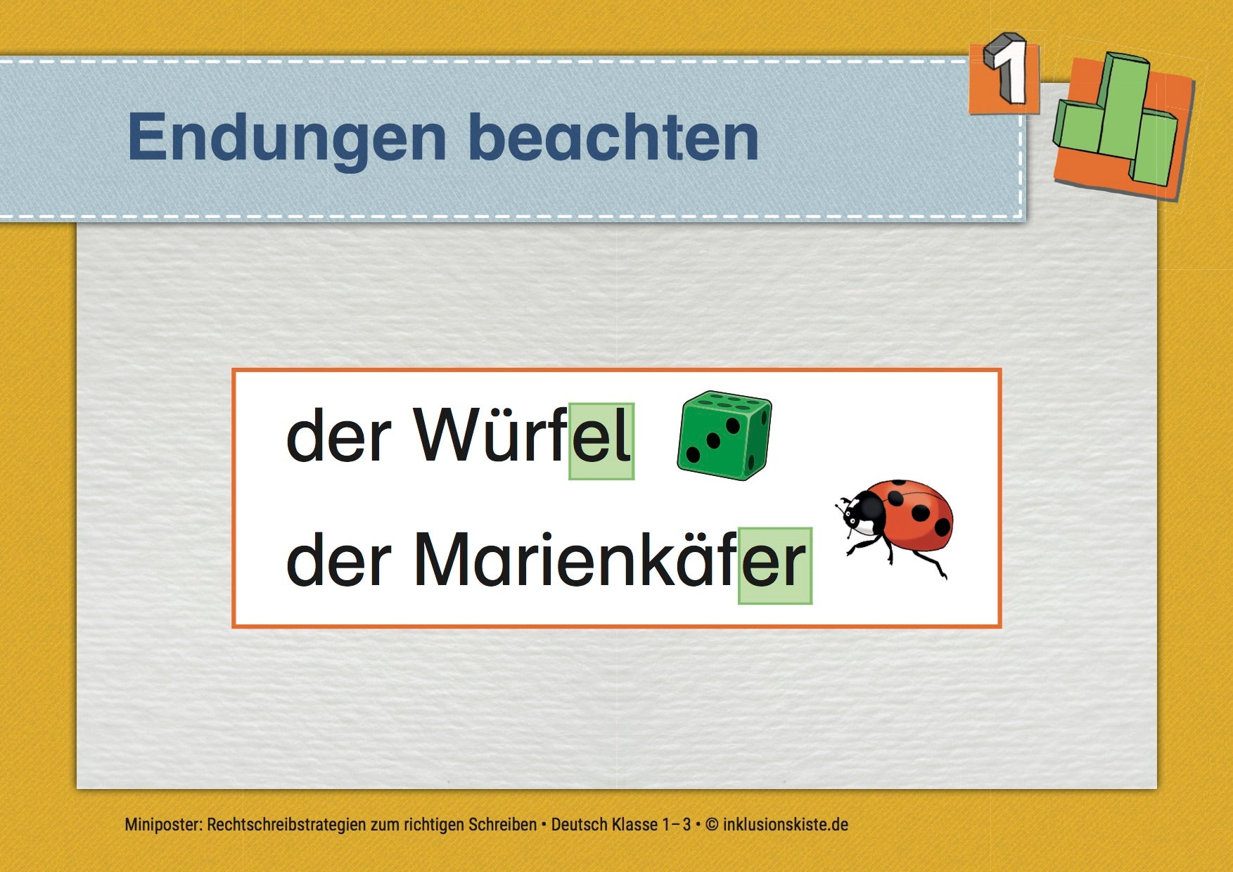 Miniposter: Rechtschreibstrategien zum richtigen Schreiben