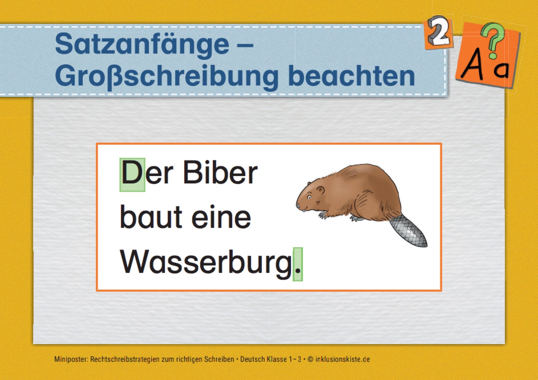 Miniposter: Rechtschreibstrategien zum richtigen Schreiben