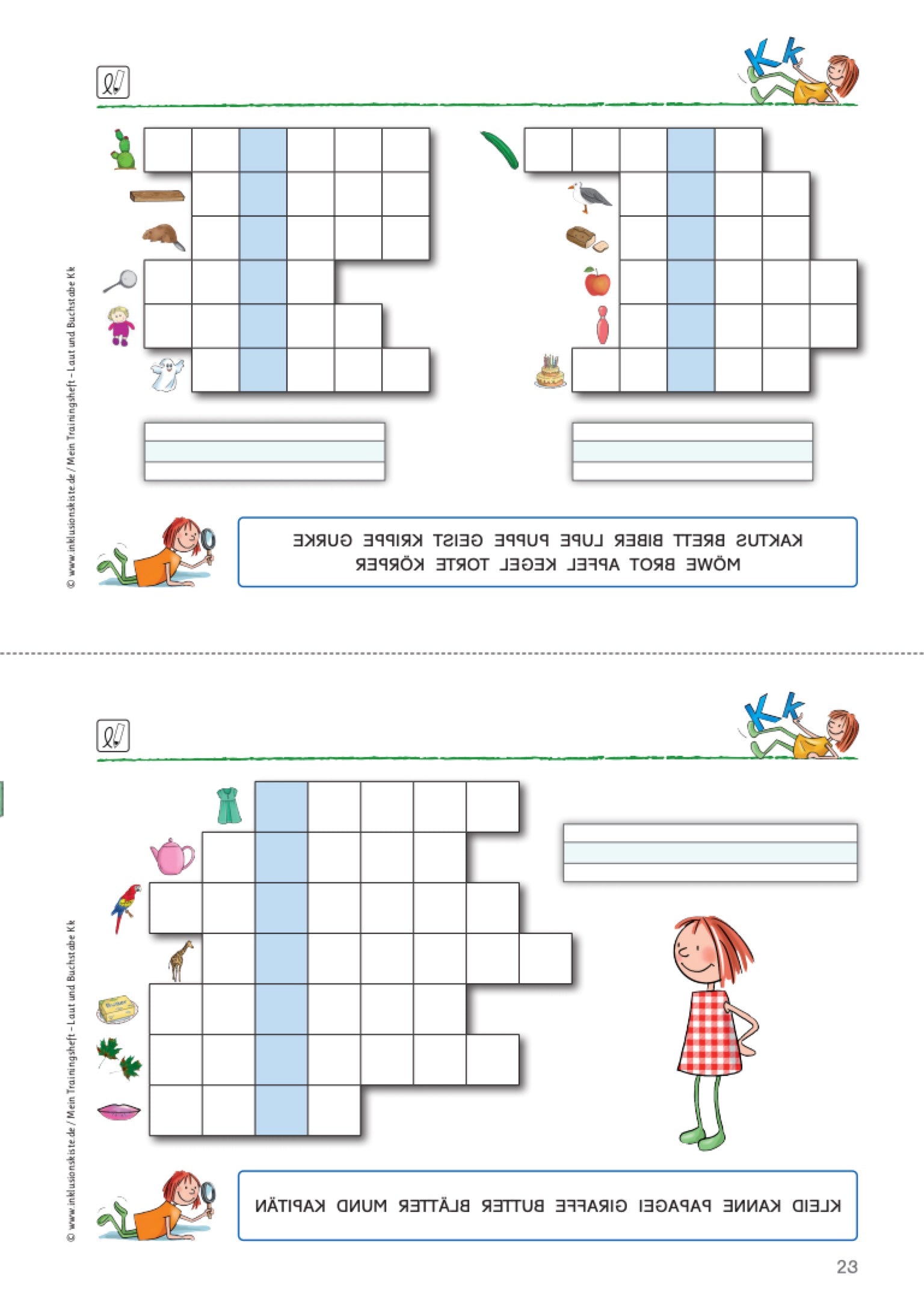 Rätsel des E-Books: `Mein Trainingsheft: Laut und Buchstabe K k`