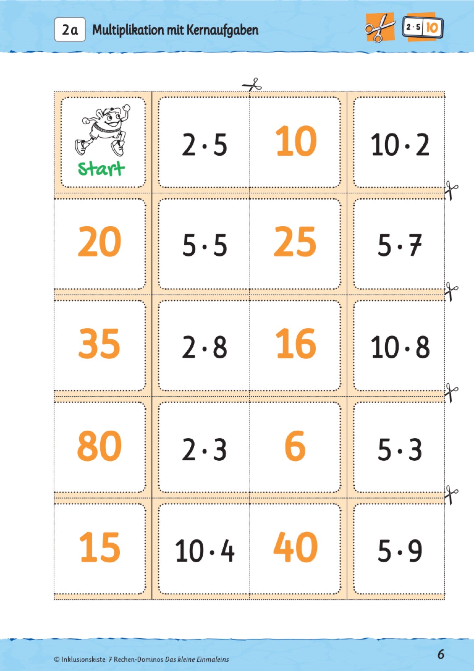 7 Rechen-Dominos - Kleines Einmaleins
