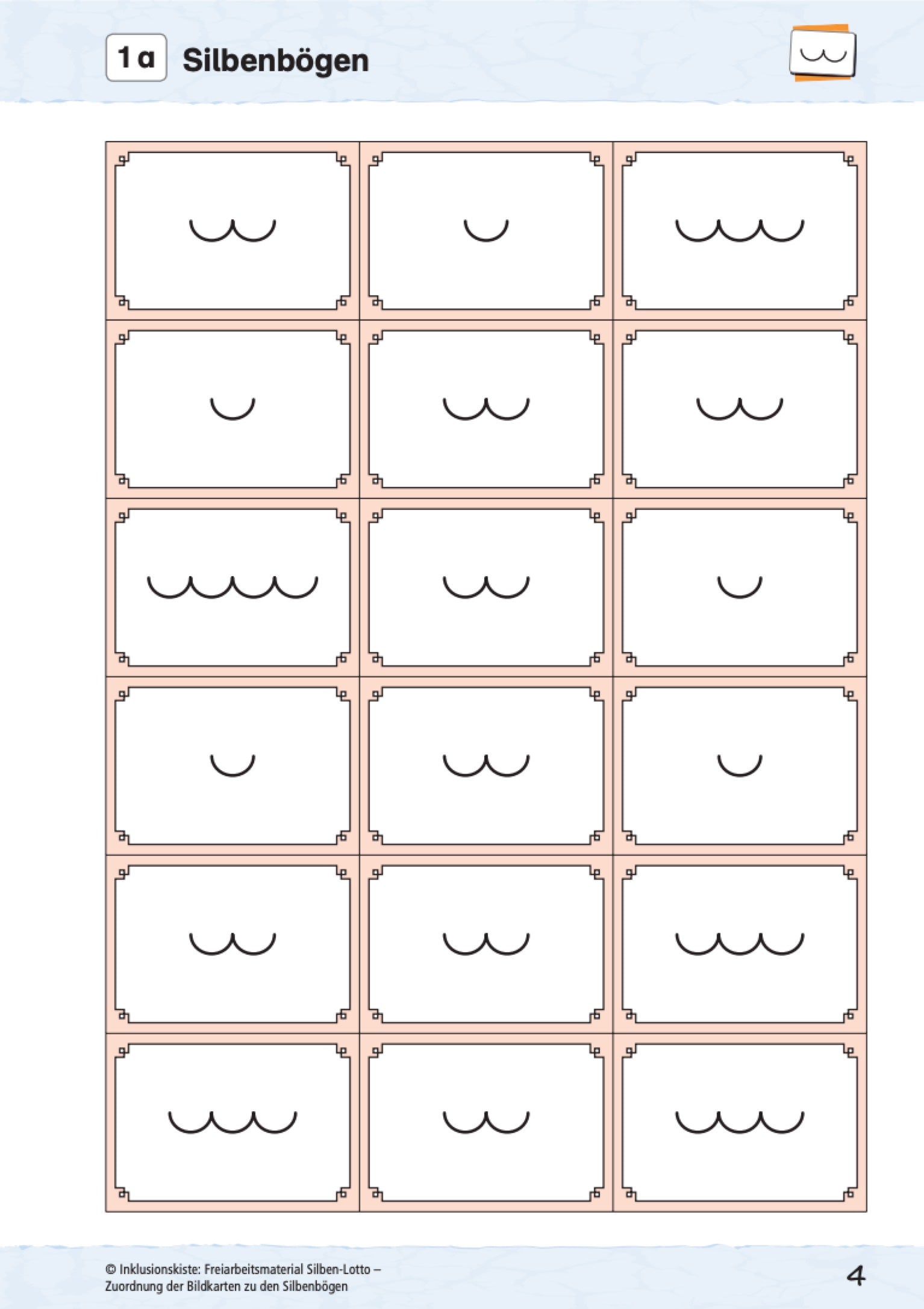 Silbenbögen des E-Books:` Freiarbeitsmaterial Silben-Lotto`
