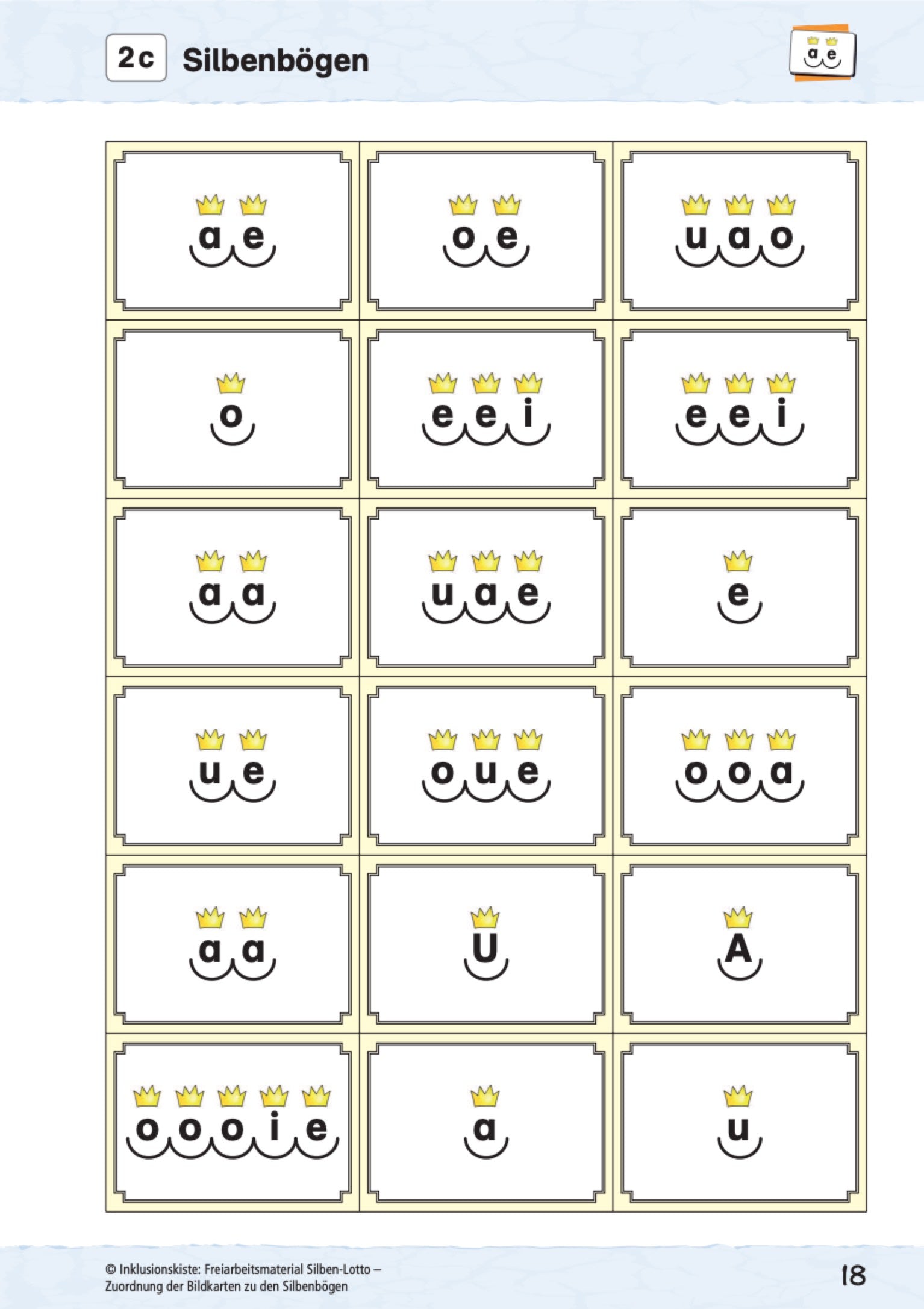 Silbenbögen des E-Books:` Freiarbeitsmaterial Silben-Lotto`