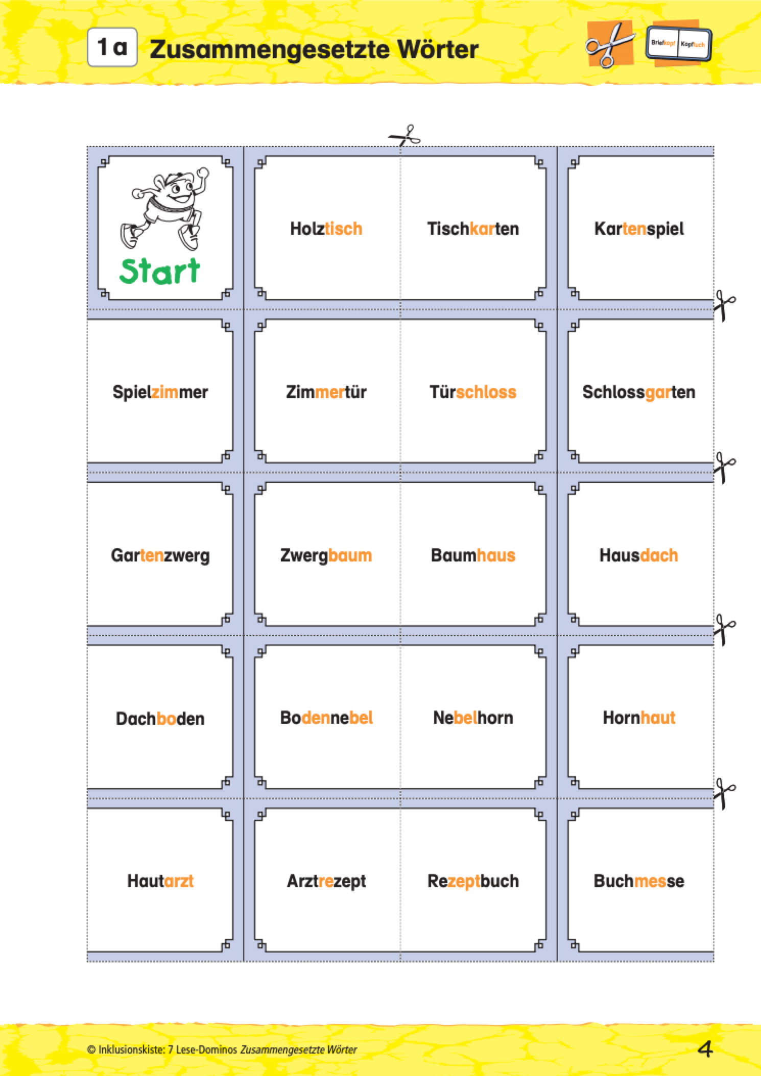 Domino: Lange Wörter