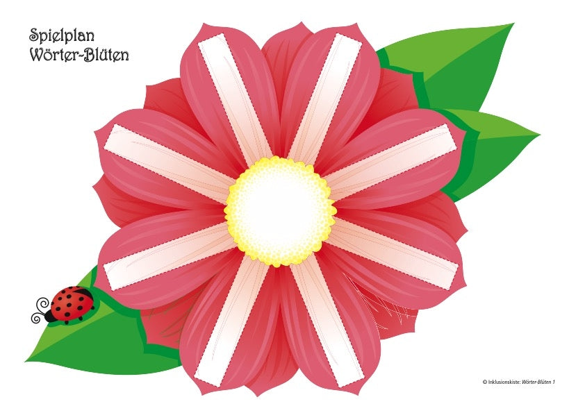 Spielplan des Lernspieles: `Wörter-Blüten 1`
