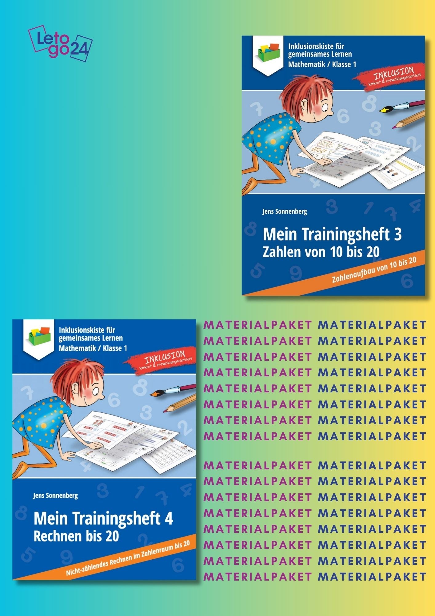 Cover des Materialpaketes: `Meine Trainingshefte 3 und 4`; zeigt zwei Abbildungen der enthaltenen E-Books.