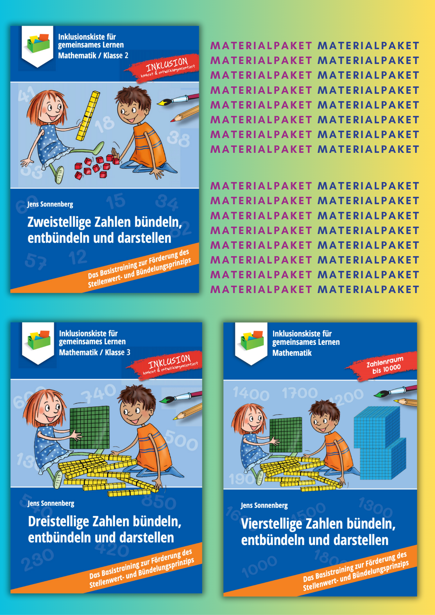 Materialpaket: Zwei- bis vierstellige Zahlen bündeln, entbündeln & darstellen
