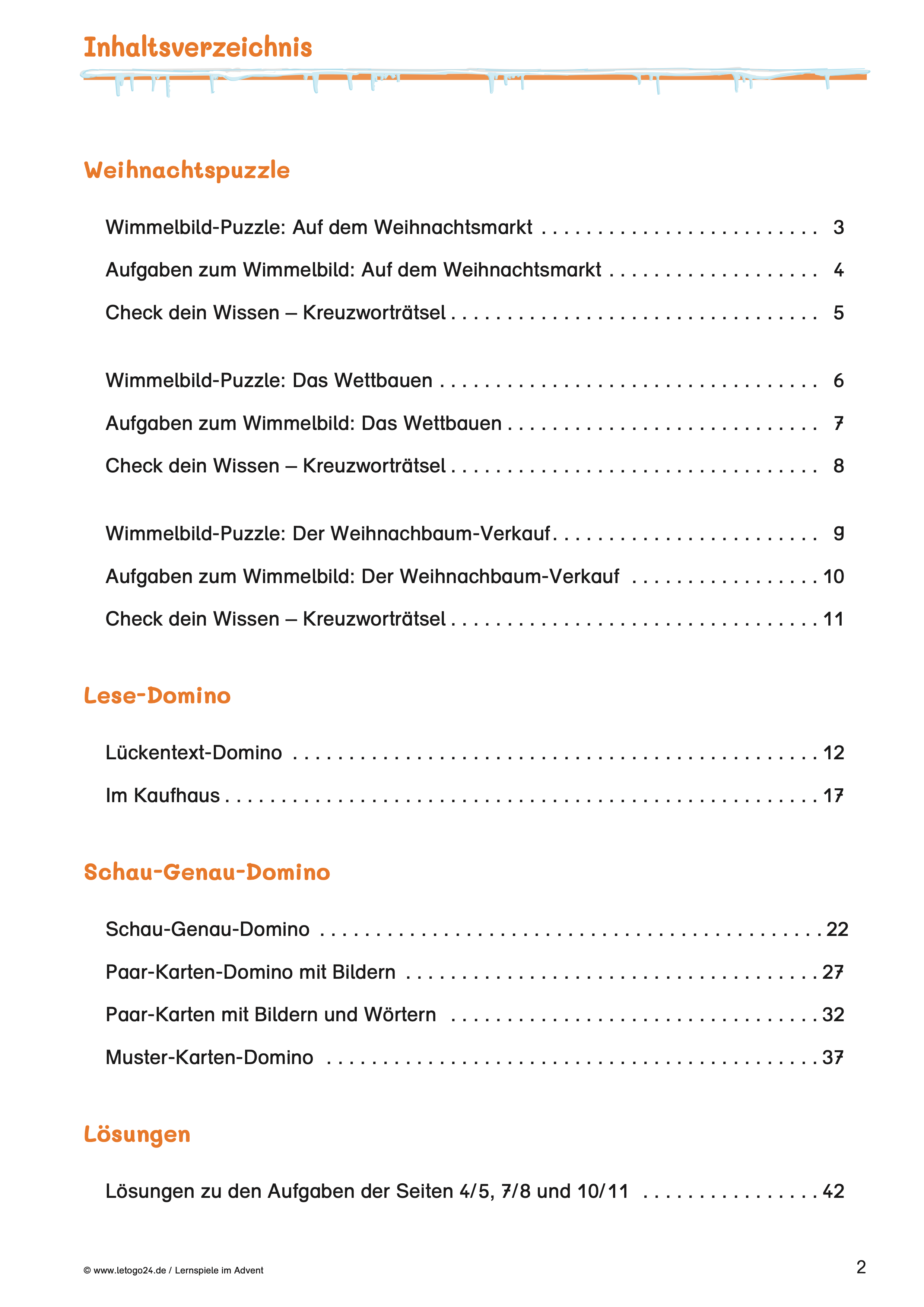 Lernspiele im Advent