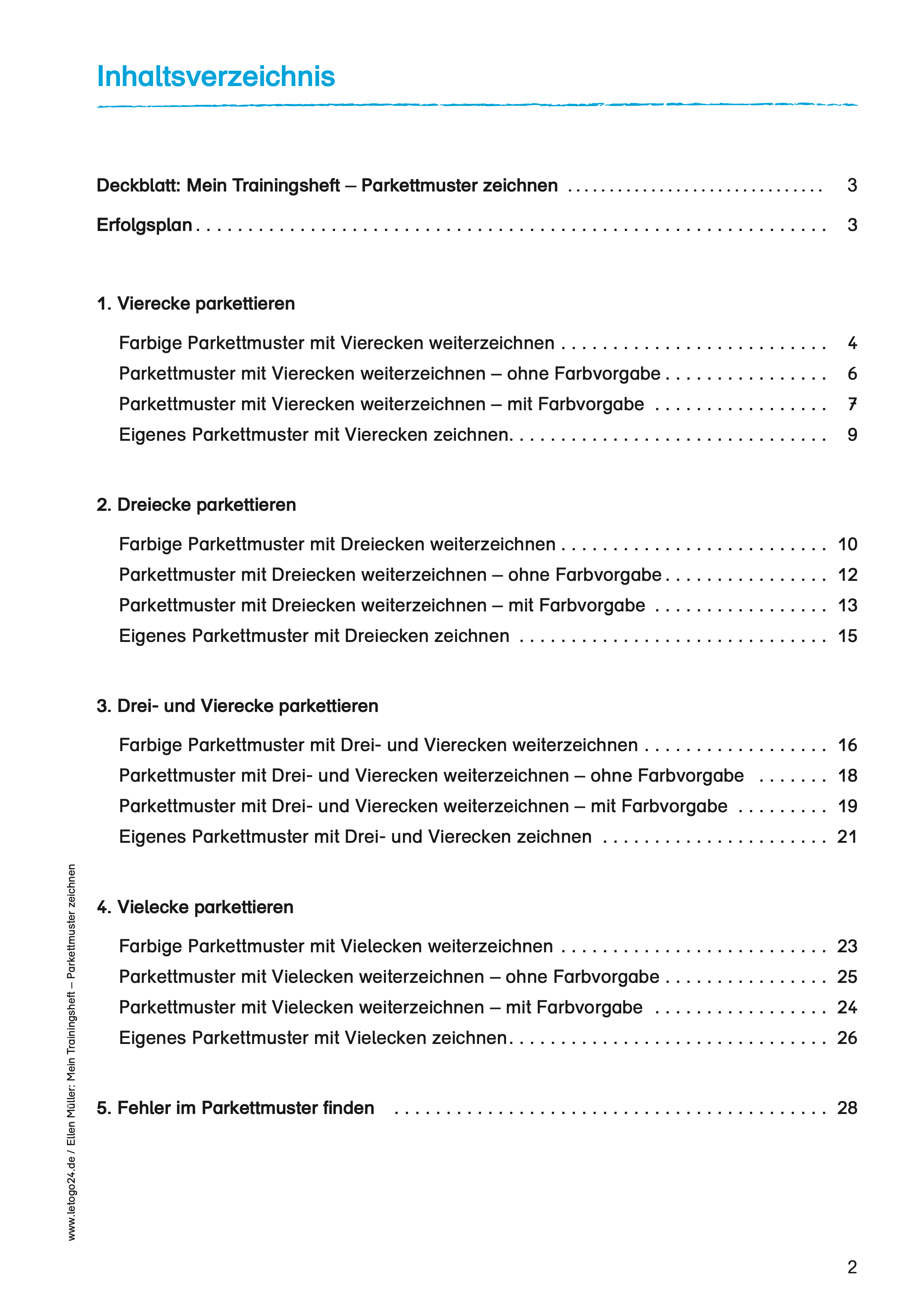 Mein Trainingsheft: Parkettmuster zeichnen