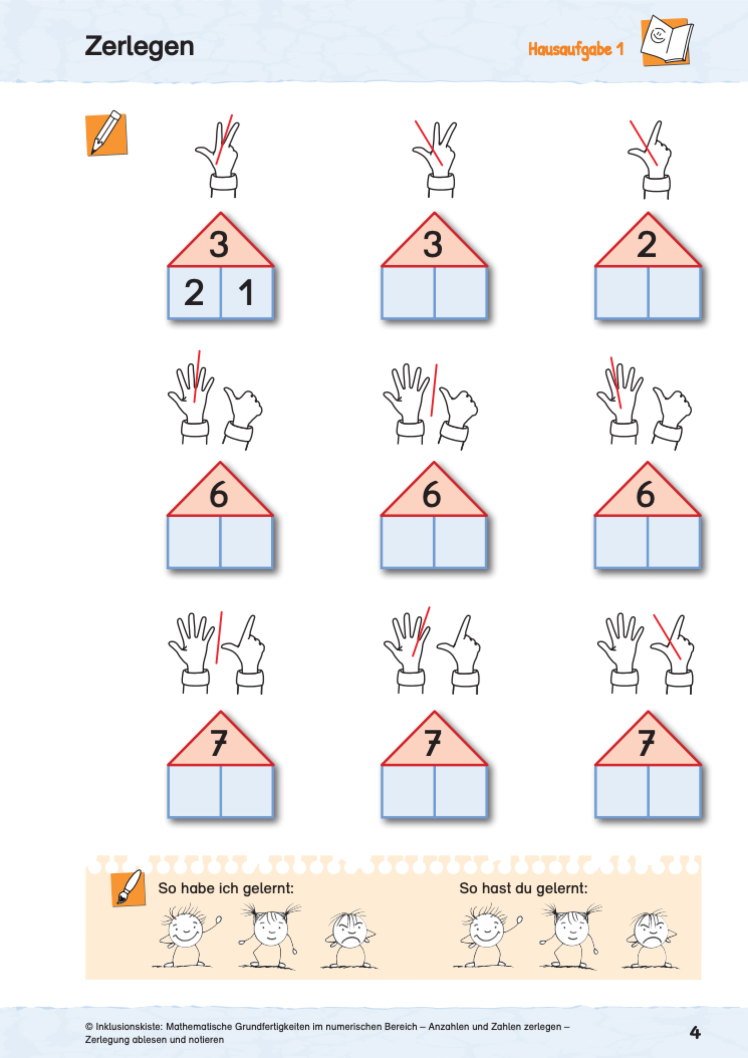 Mathematische Grundfertigkeiten im numerischen Bereich Anzahlen und Zahlen zerlegen / E-BOOK