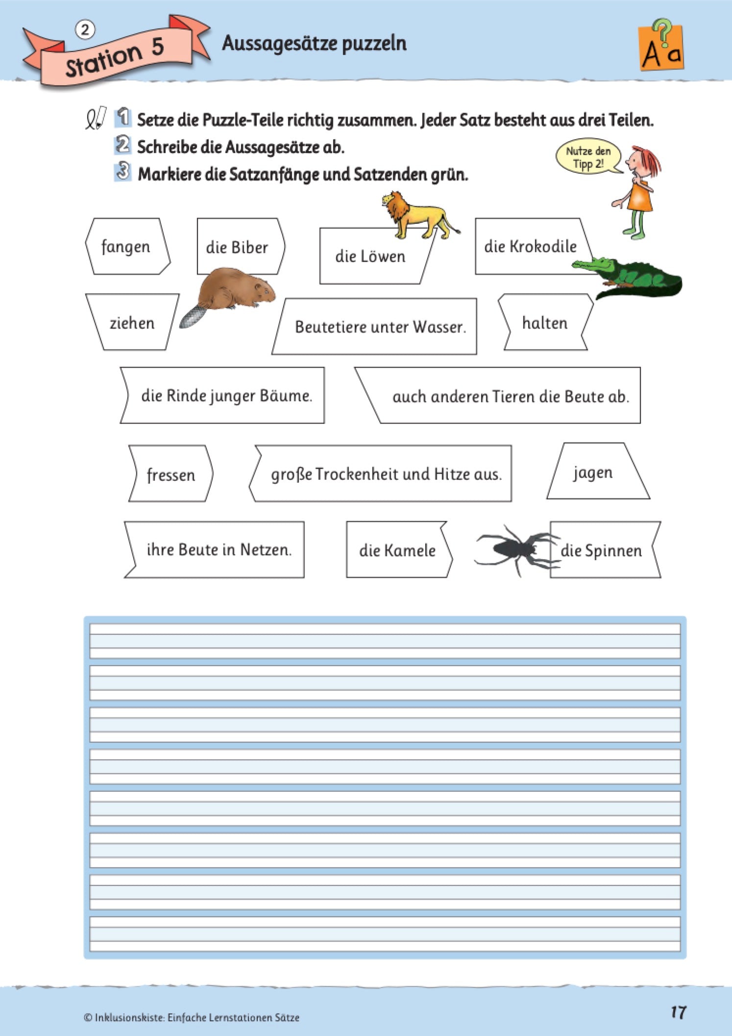 Materialpaket: Einfache Lernstationen: Silben, Nomen, Verben und Sätze / E-BOOKS