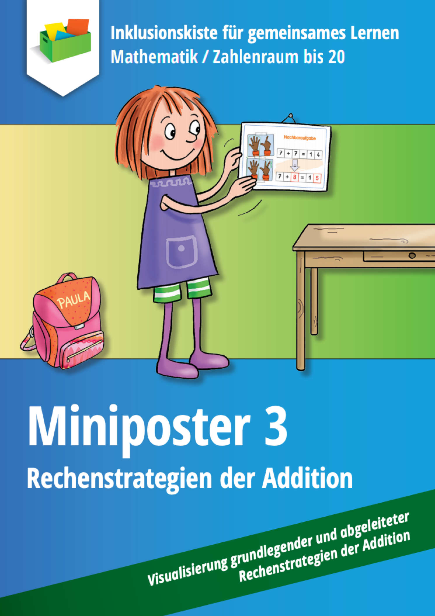 Cover des E-Books: `Miniposter 3 mit Postern zu den Rechenstrategien der Addition im Zhalnraum bis 20`