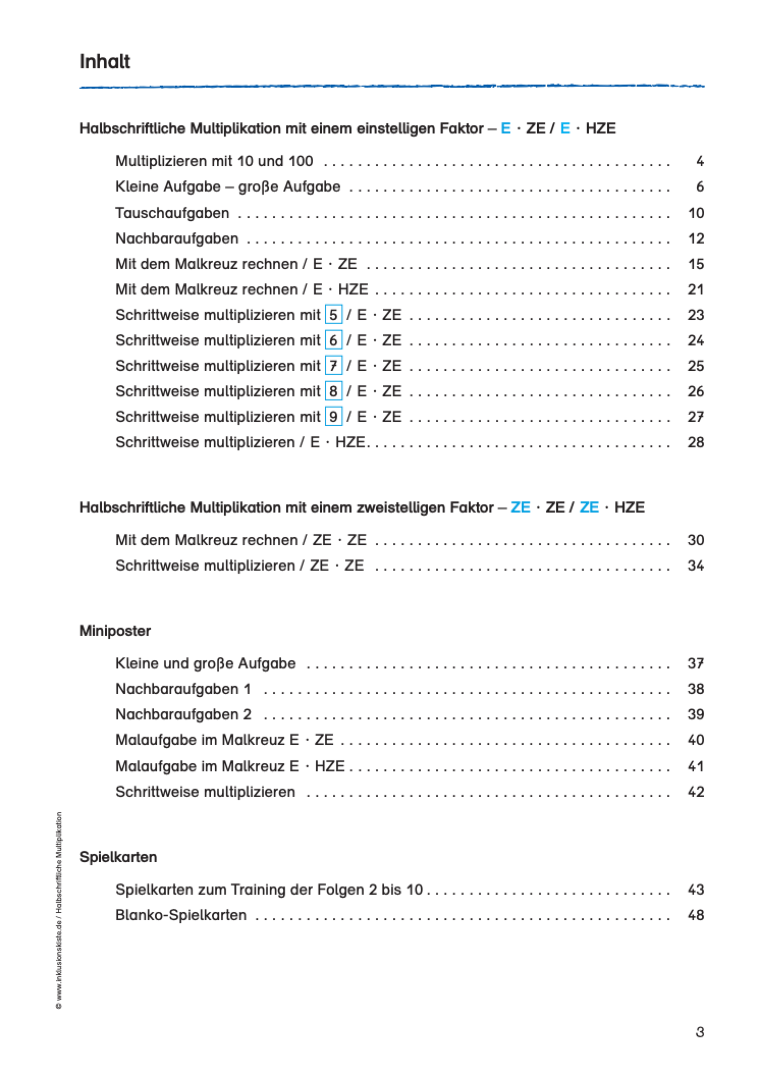 Halbschriftliche Multiplikation / E-BOOK