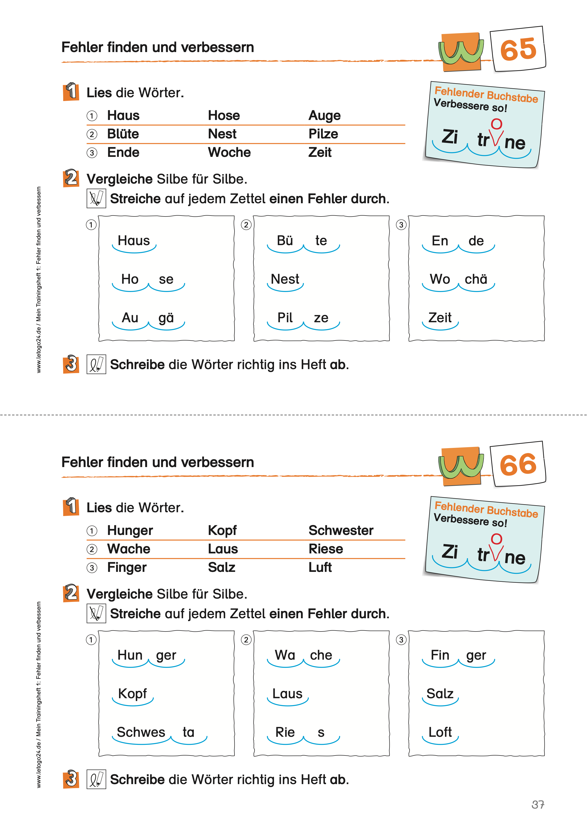 Mein Trainingsheft 1: Fehler erkennen und verbessern