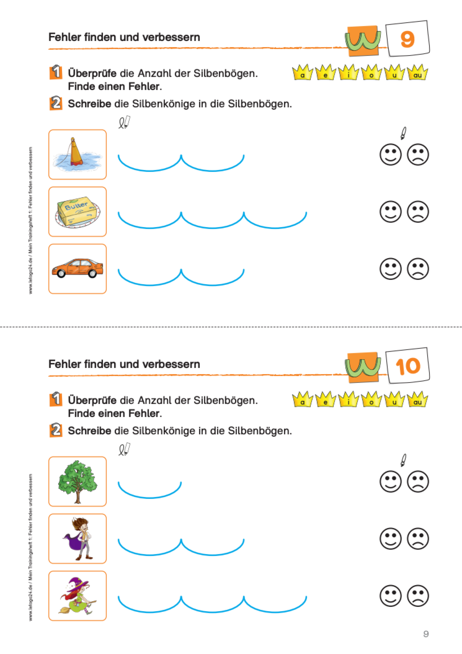 Arbeitsblatt aus dem E-Book: "Mein Trainingsheft 1: Fehler finden und verbessern"