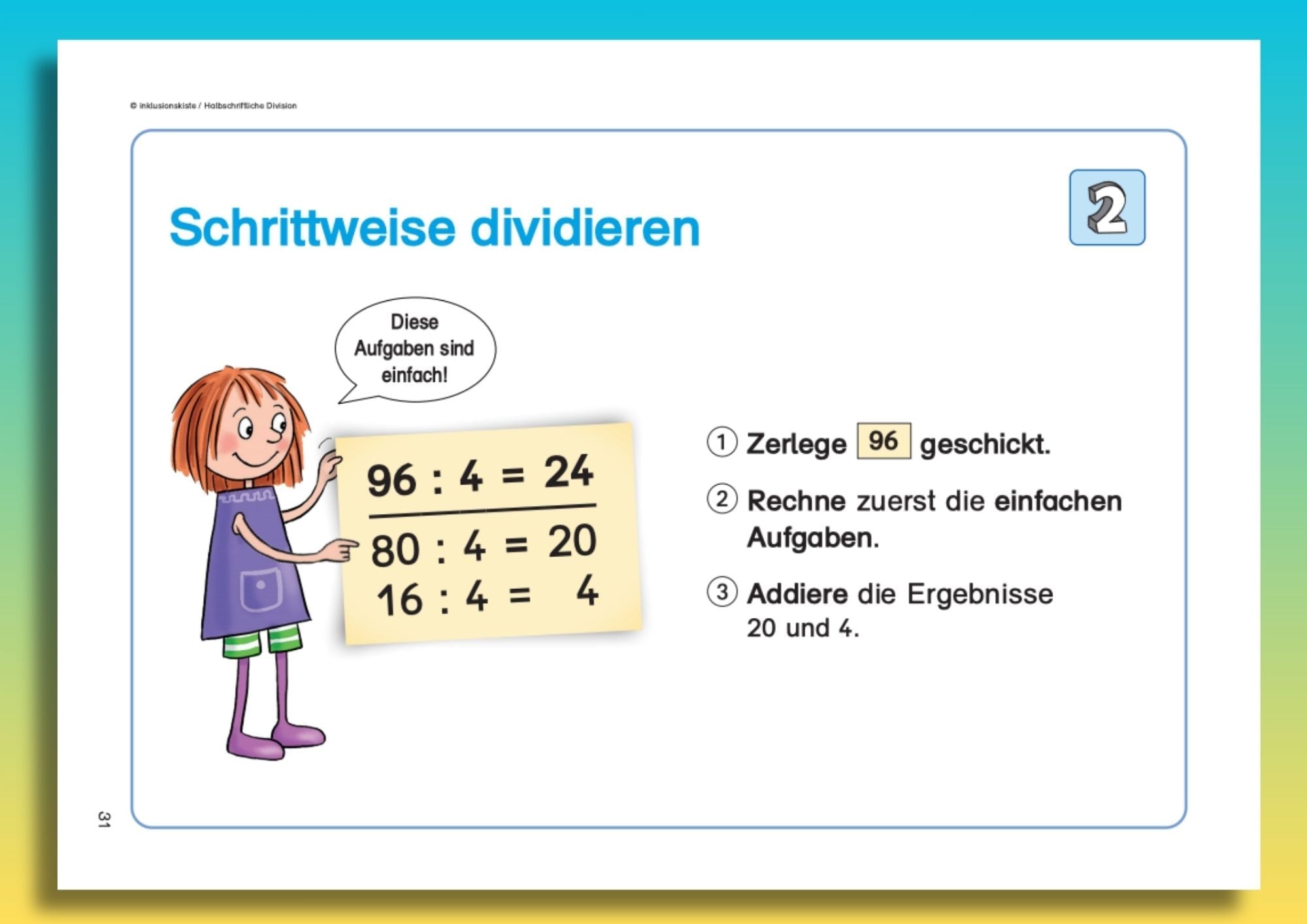 Miniposter: Schrittweise dividieren