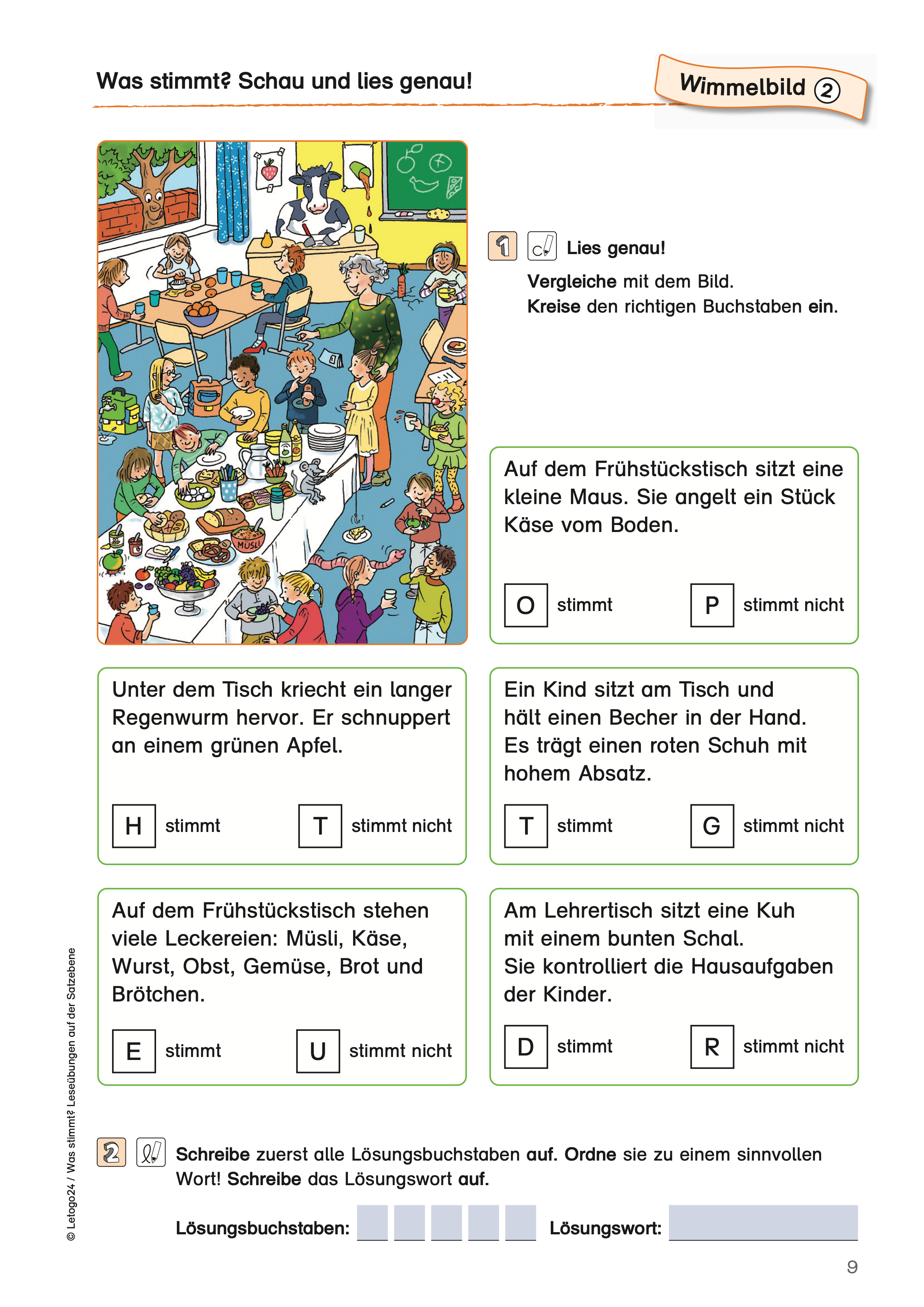 Was stimmt? – Frühstück im Klassenzimmer