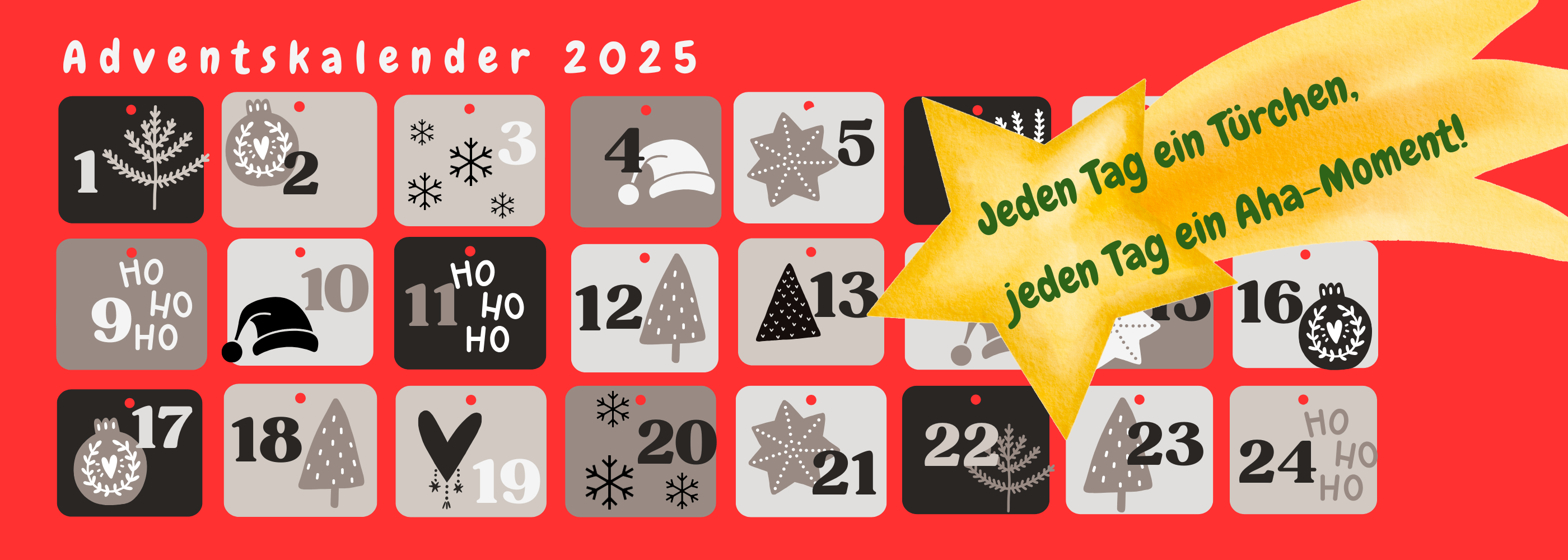 „Zwei grüne Cover eines Materialpakets liegen auf einem weihnachtlich gestalteten blauen Hintergrund. Das Paket stammt von Letogo24 und trägt den Titel ‚Lesen und Knobeln im Advent‘.