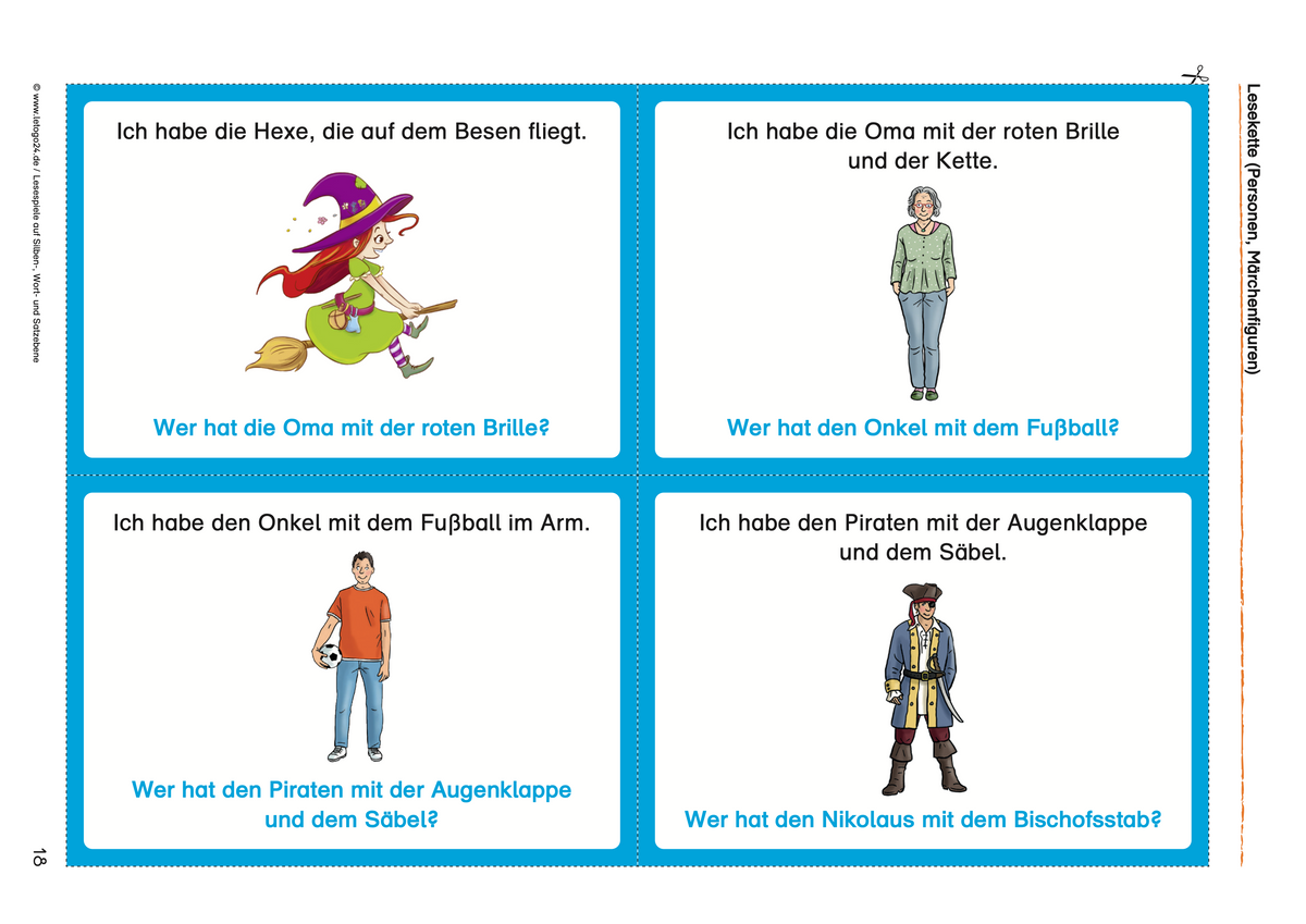 Lesekette: Personen gesucht! – 2. Klasse