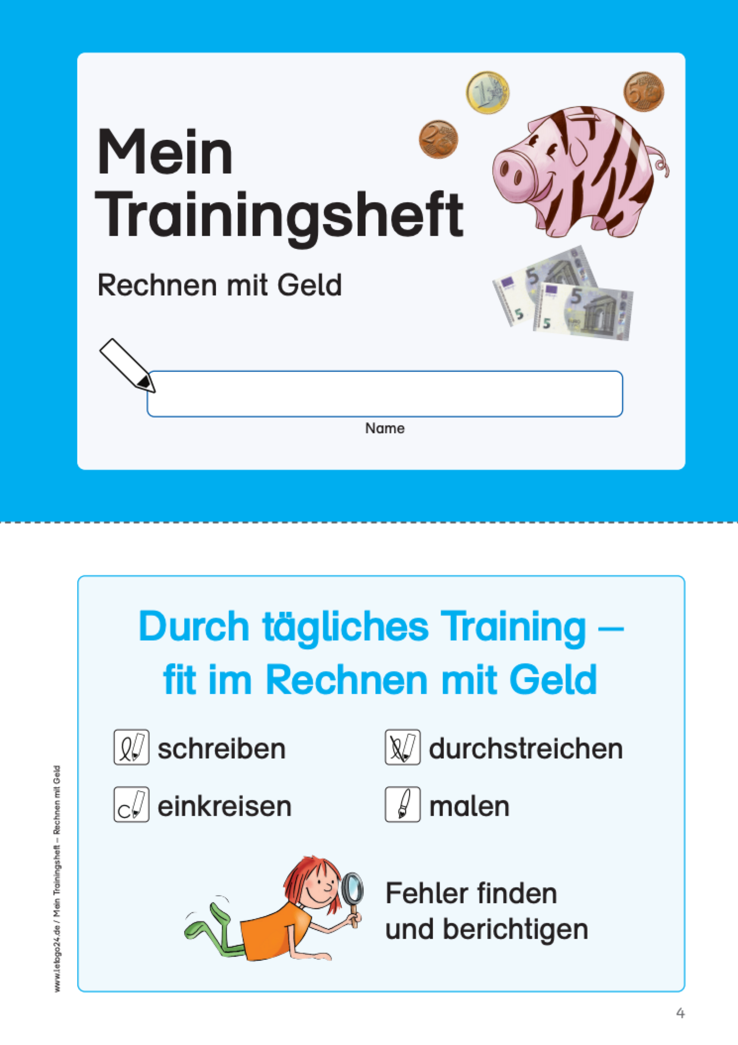 Mein Trainingsheft: Rechnen mit Geld