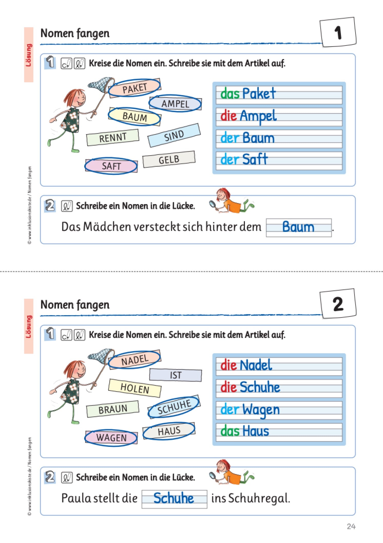 Grundwortschatztraining: Nomen fangen / E-BOOK