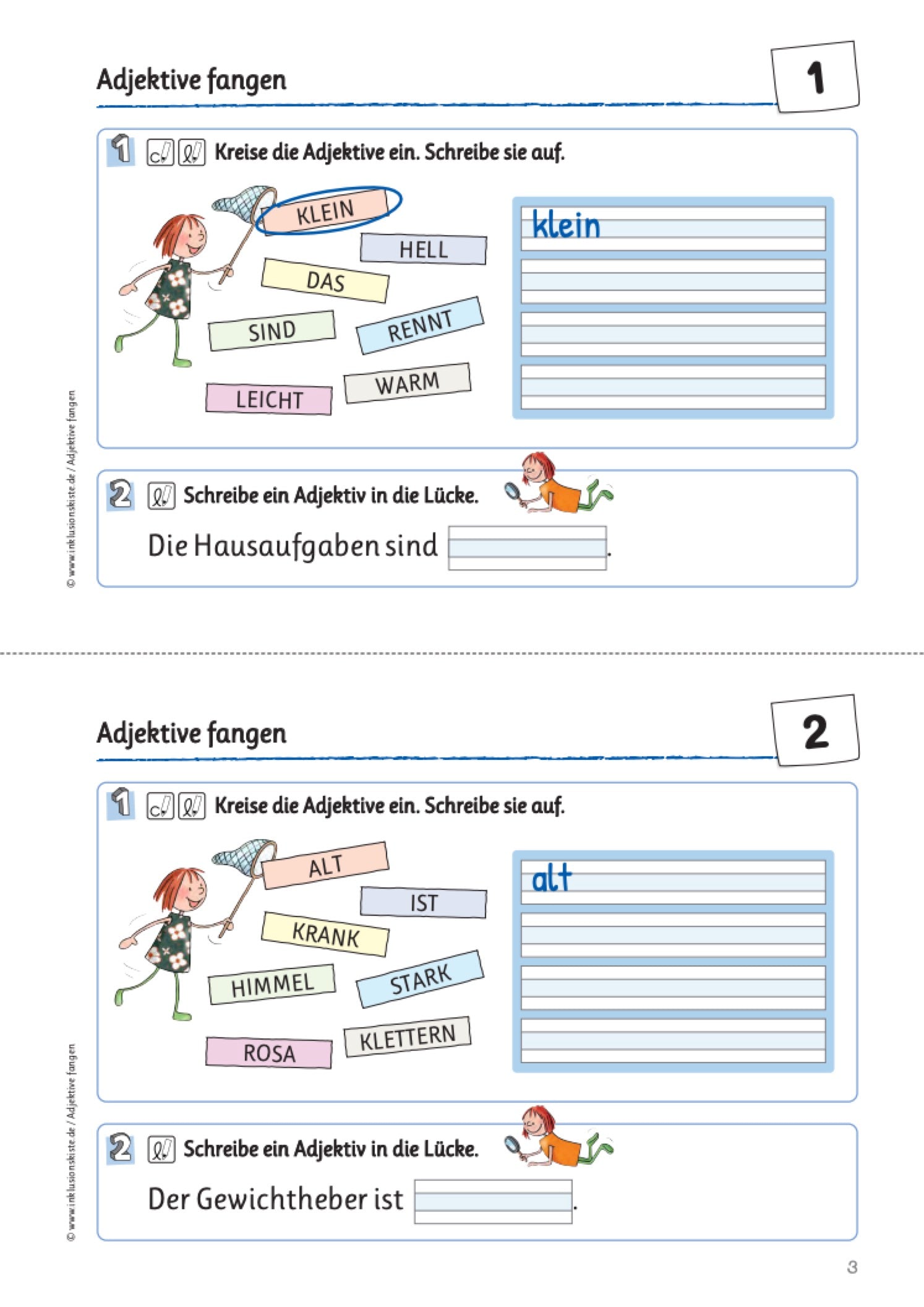 Grundwortschatztraining: Adjektive fangen / E-BOOK