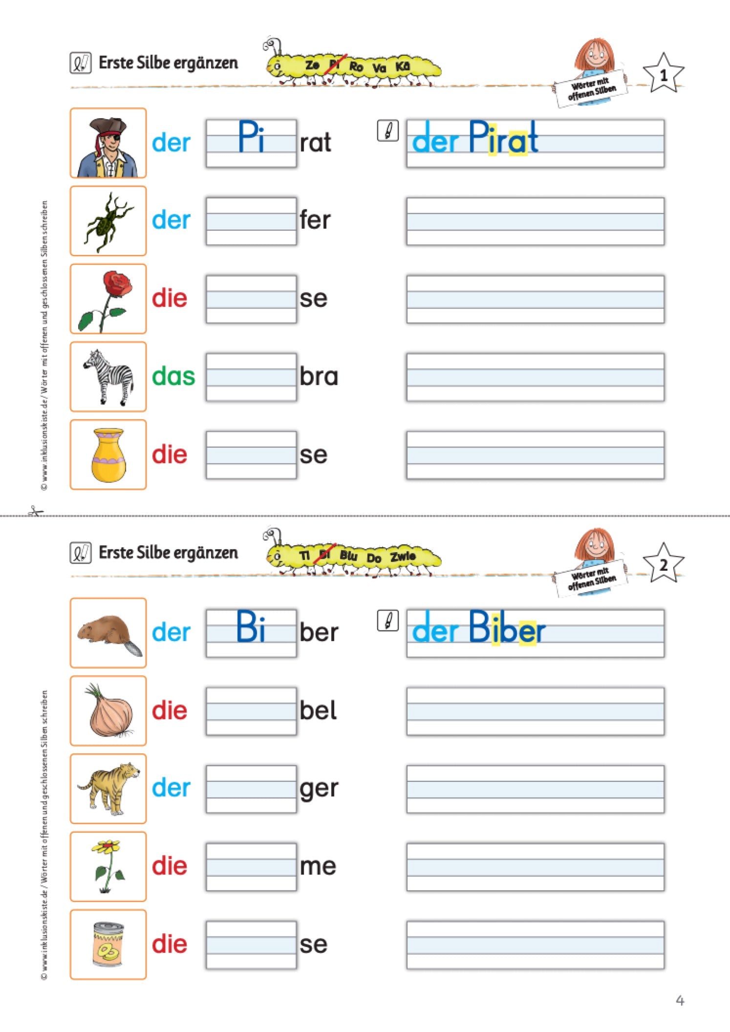 Rechtschreibtraining für Schreibanfänger: Wörter mit offenen und geschlossenen Silben schreiben / E-BOOK