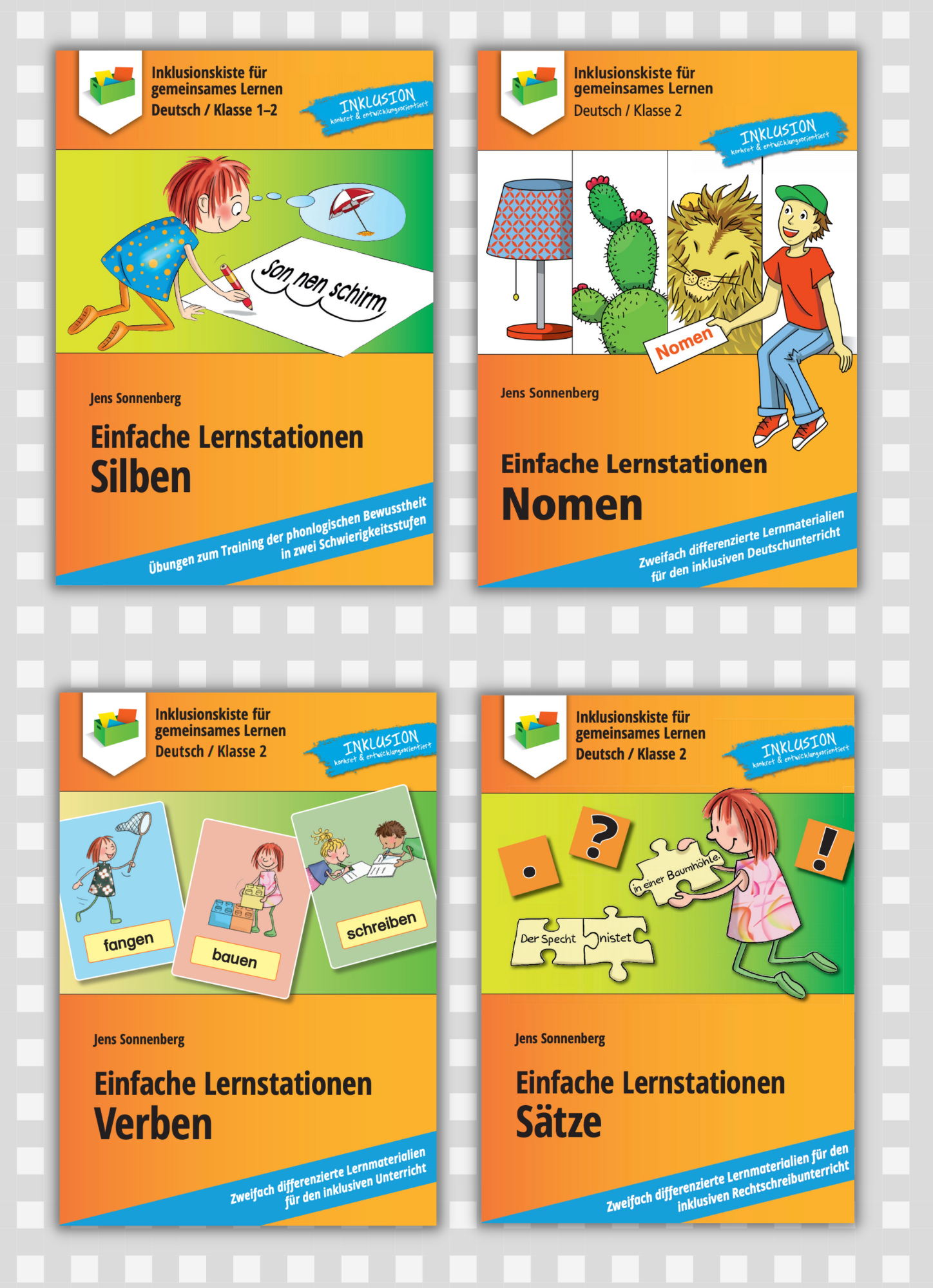 Materialpaket: Einfache Lernstationen: Silben, Nomen, Verben und Sätze / E-BOOKS